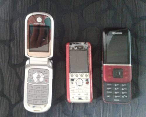 3 Teléfonos Celulares Básicos Kyocera Motorola