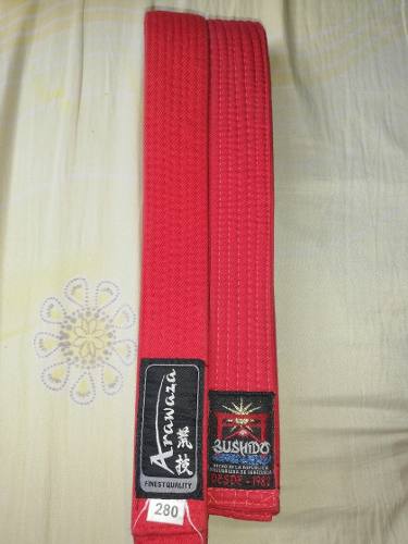 Cinta - Cinturón Arawaza Y Bushido De Karate Roja