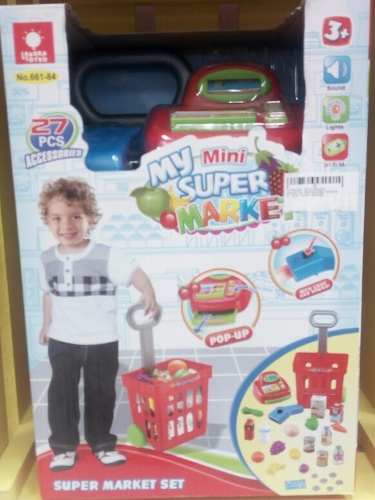 Juguete Mini Super Mercado/carrito Compras/caja Registradora