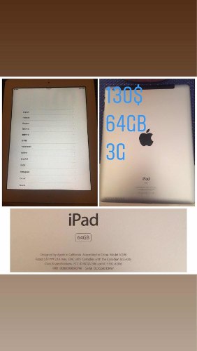 iPad 2 A De 64gb 3g 130vrds Impecable En Caja