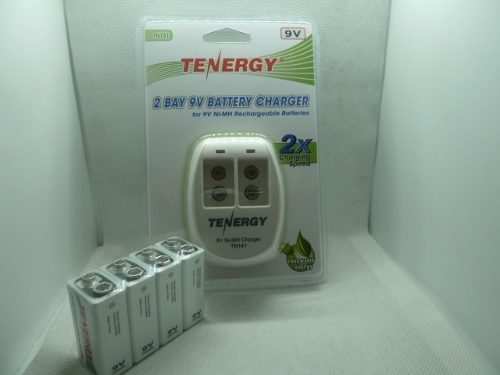 Cargador Tenergy P/baterias Recargable + 4 Pilas 9 Voltios