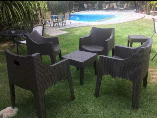 Juego De Recibo De Sillas Pvc Tejidas Estilo Loung Plasticas