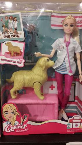 Barbie Con Perrito Para Niñas Muñeca Juguete