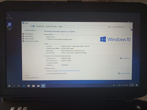 Laptop Dell I7 Windows 10. 8gb Ram 500dd