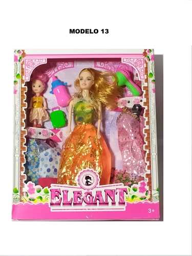 Muñeca Tipo Barbie Con Vestidos Y Accesorios En Ofertaaaa