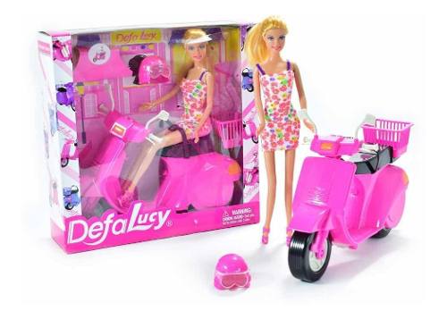Muñeca Tipo Barbie Defa Lucy Con Moto Cod.