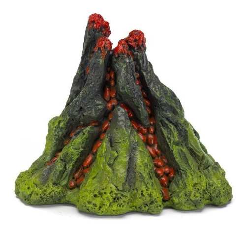 Penn Plax Adorno Resina Volcan Con Piedra Difusora, 12 Cms