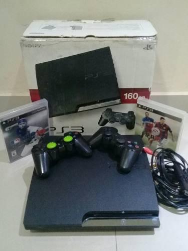 Play Station 3 Con 2 Controles Y 2 Juegos Originales.