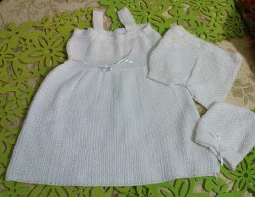 Vestidos Tejidos Para Bebes Niñas 3 Piezas