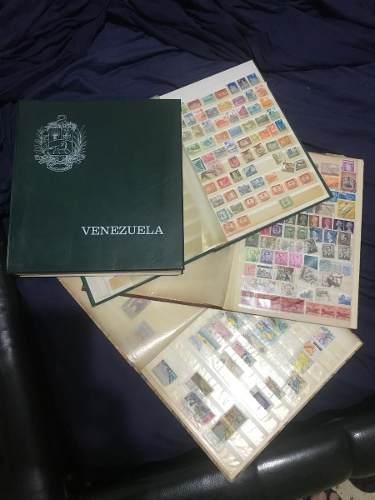 Album Con Estampillas Venezolanas Y Del Mundo (remato) Son 4