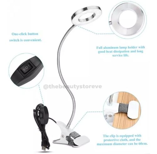 Lámpara Led De Mesa Cuello Flexible Con Luz Amarilla Y