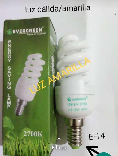 Bombillo Ahorrador 10w Rosca Pequeña E-14 Luz Amarilla