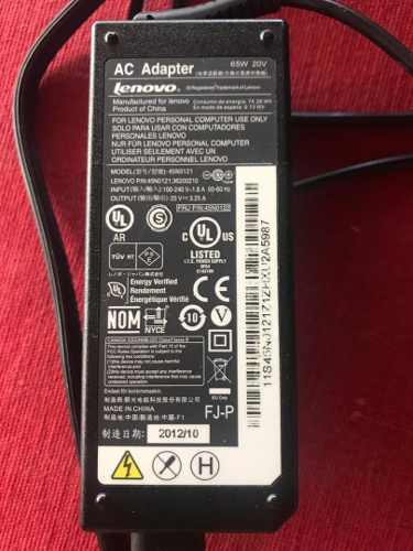 Cargador Laptop Lenovo T60,t61,r400,r500,sl500,t430, Y Otras