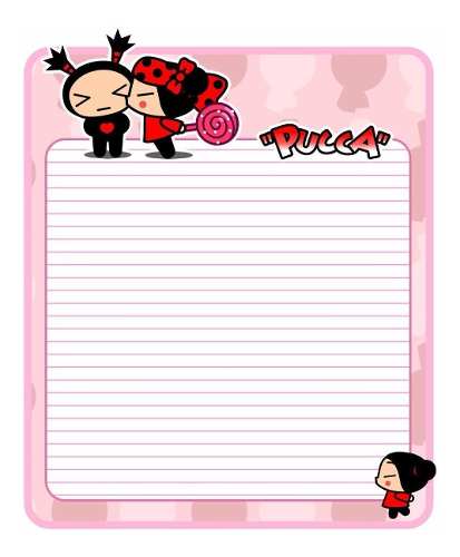 Diario Niñas Pucca + Lazo + Calcomanías (nuevo) Envío