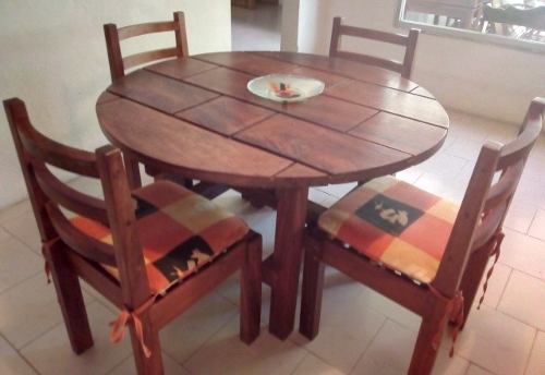 Juego De Comedor En Madera