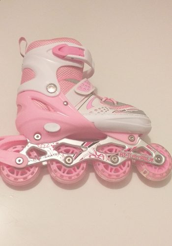 Hermosos Patines Lineales Para Niñas Con Luces Y Kit De