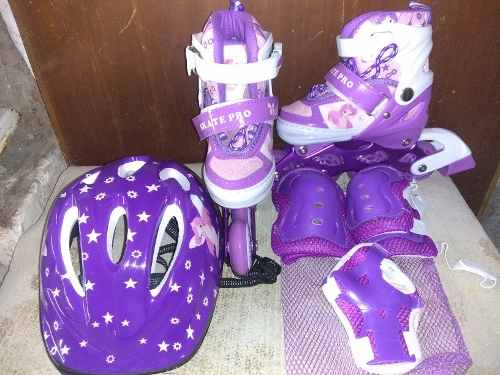 Patines Skate Con Luces Lineales Para Niñas