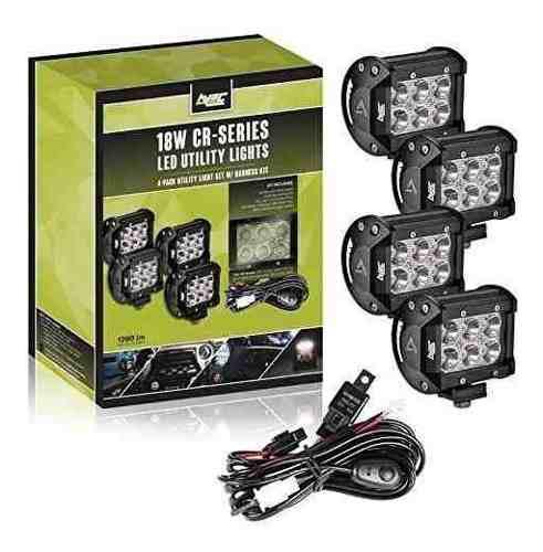 Faros 6 Led 18w Marca Avec Pack 4 Faros + Kit De Instalacion