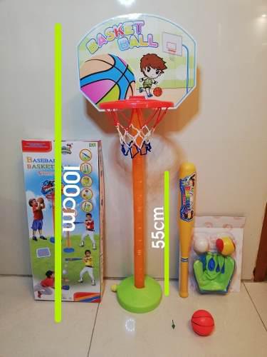 Juego De Beisbol Y Basket 5 En 1 Para Niños