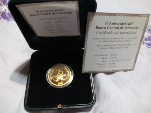 Moneda De Oro 70 Aniversario Bcv