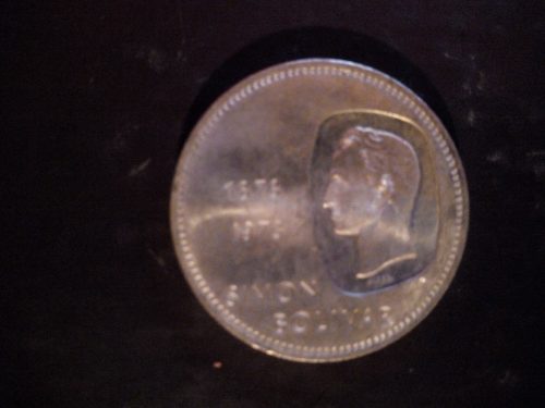 Moneda Plata Doblon Simon Bolivar Centenario 