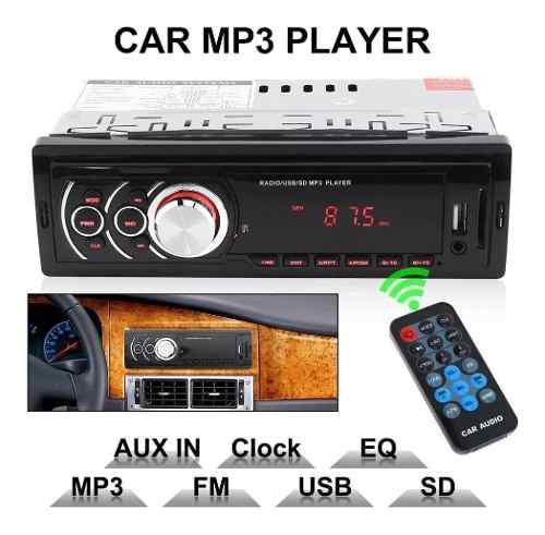 Reproductor D Carro Mp3 Usb Sd Lcd Aux Control Remoto