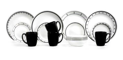 Vajilla Corelle Black And White 16 Piezas Envío Gratis