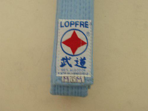 Cinturon De Taekwondo Azul Celeste Marca Lopfre.