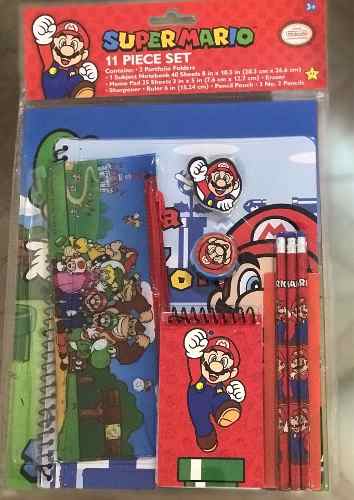 Estuche De Mario Bros 11 Piezas Original!!!