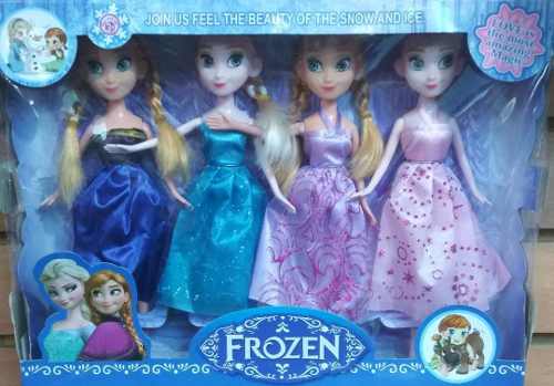 Frozen Set 4 Muñecas Juguete Niñas