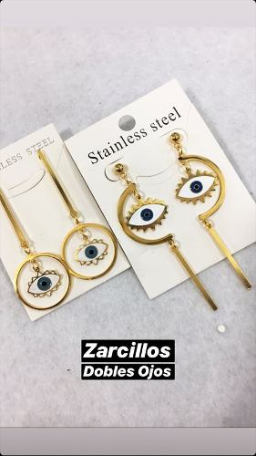 Hermosos Zarcillos Doble Ojos Turcos Precio  Al Mayor