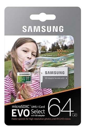 Memoria Samsung Evo Micro Sd 64gb Uhs-i Clase v