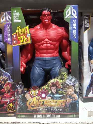 Muñeco Hulk Rojo Luz Y Sonido 30cm Batman Superman