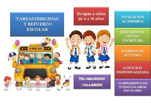 Tareas dirigidas de lunes a viernes de 8:00am. a 4:00pm.