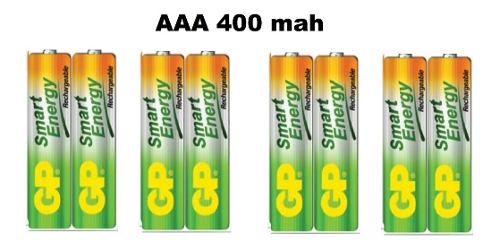Baterías Pilas Recargables Gp Aaa De 400 Mah X 4 Pares