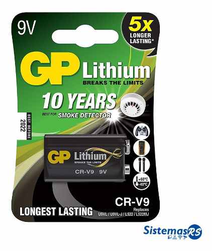 Bateria Pila 9v Litio Gp Unitaria 6lr61 Larga Duracion