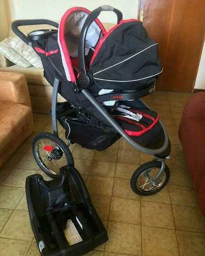 Coche Graco De 3 Ruedas, Con Porta Bebe Y Base Para El Carro