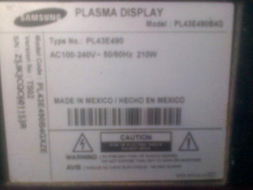 Plasma Samsung 42 Como Repuesto, Pantalla Partida