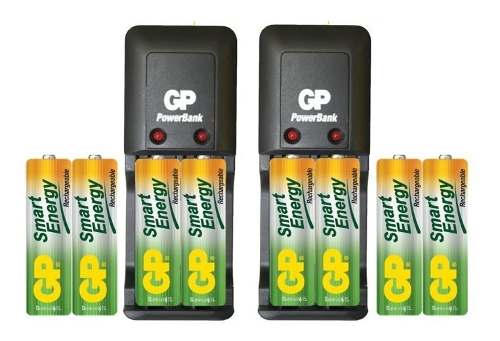 Cargador Gp Smart Con 8 Aa mah Recargables