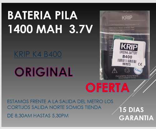 Bateria Pila Krip K4 Original 1400 Mah + Forro