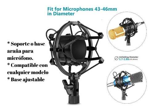 Base Araña Antivibración Para Micrófono Profesional
