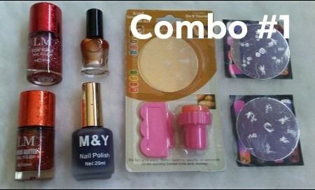 Combos Para Uñas. Empaque De Sellos, Plantillas Y Esmaltes.