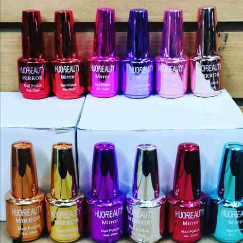 Esmalte Efecto Espejo Caja De 12 Colores