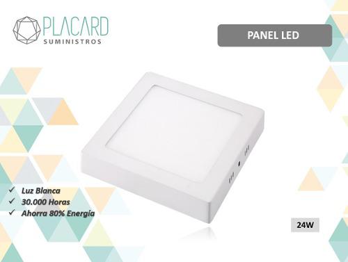 Lampara Panel Led 24w Superficial Cuadrado Luz Blanca