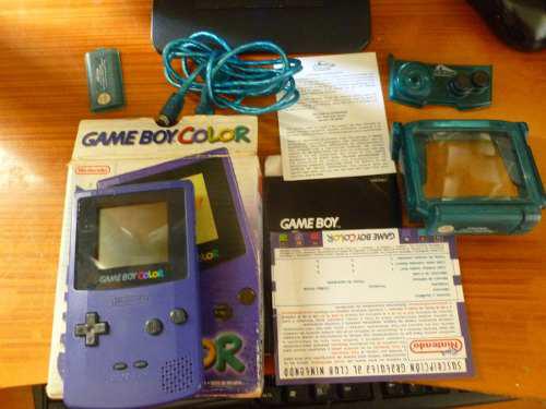 Game Boy Color Con Su Caja Original + Lupa+ Cargador 55 V