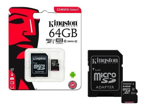 Memoria Micro Sd 64gb Kingston Clase 10