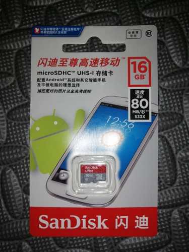 Memoria Micro Sdhc Sandisk 16gb Clase 10 A1 Nuevo Para Cel