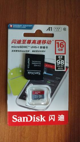 Tarjeta De Memoria Micro Sd 16 Gb Sandisk Clase 10 A1