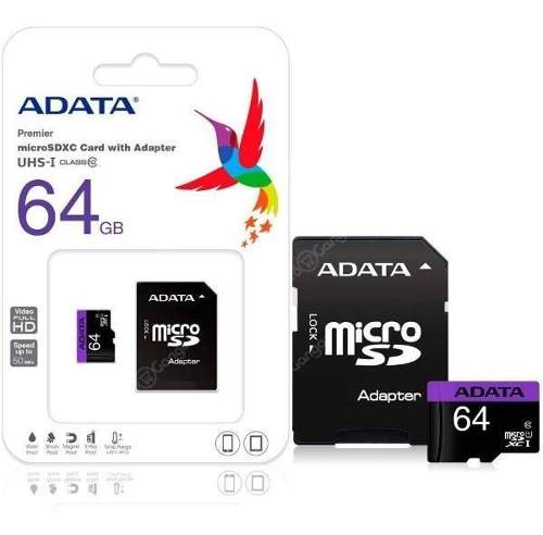 Tarjeta Memoria Micro Sd Adata 64gb Full Hd Clasedlrs)