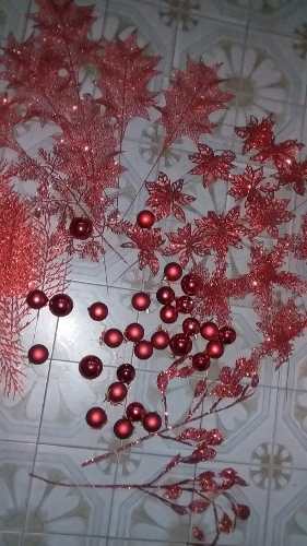 Adornos Navideños Para El Arbol Variados Flores, Bambalinas